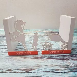 Hermes Bookends Carriage Logo RARE